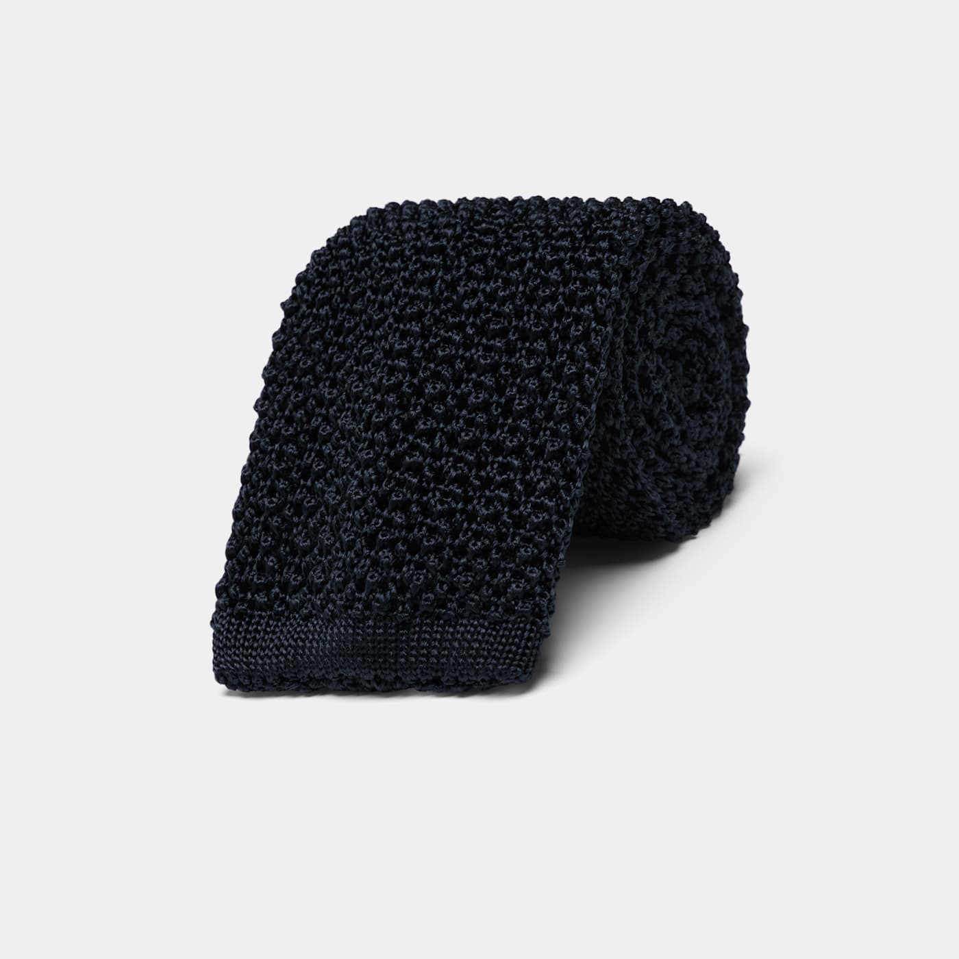 Suitsupply Navy Knitted Tie In Black