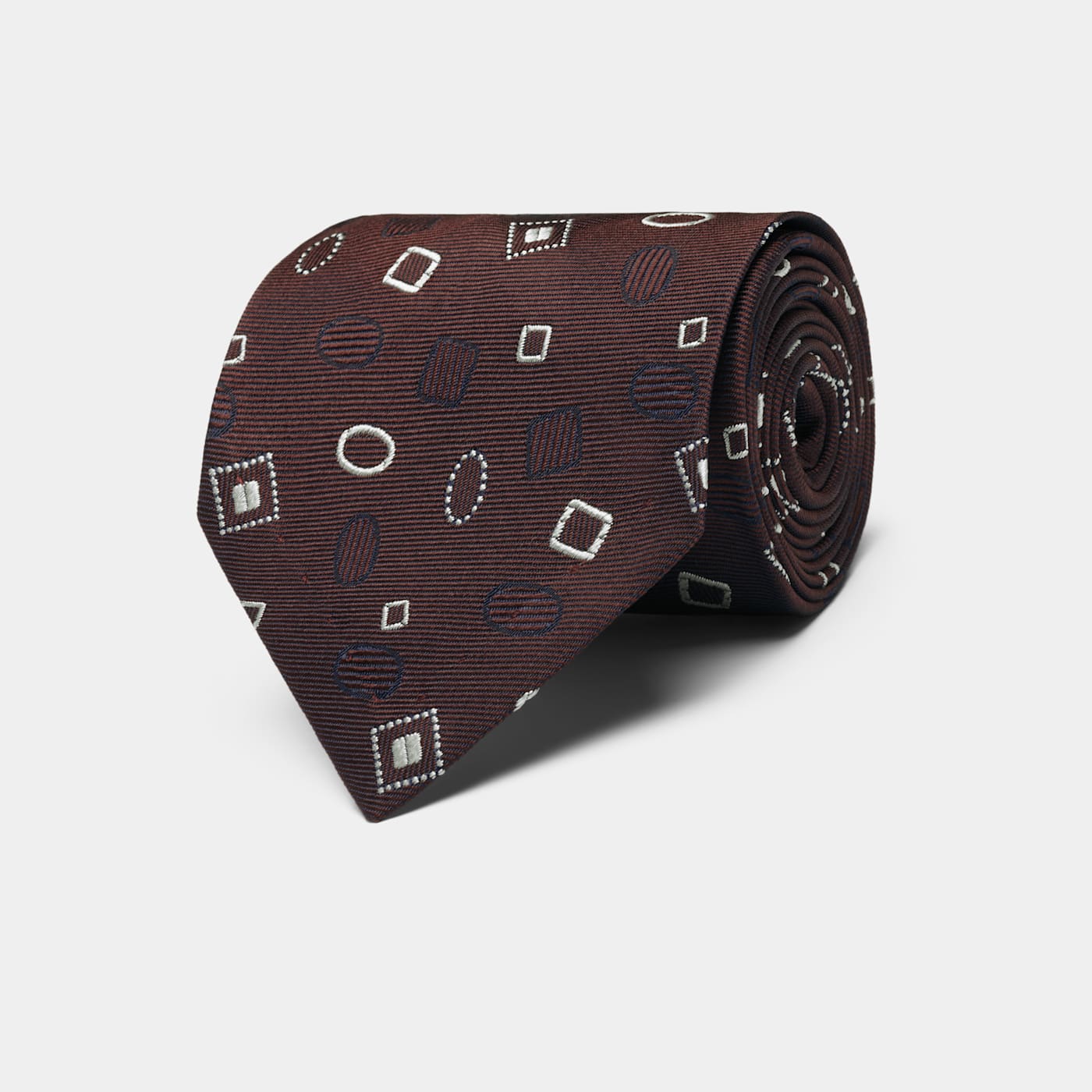 Suitsupply Dark Red Graphic Tie