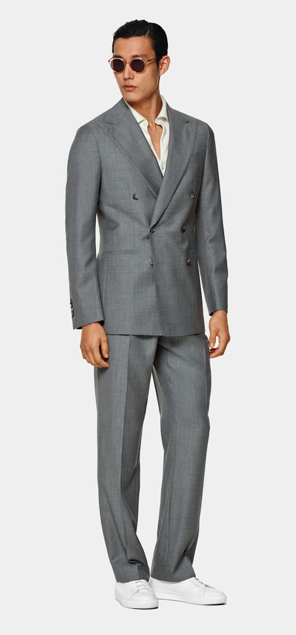 Light Grey Tailored Fit Havana Suit