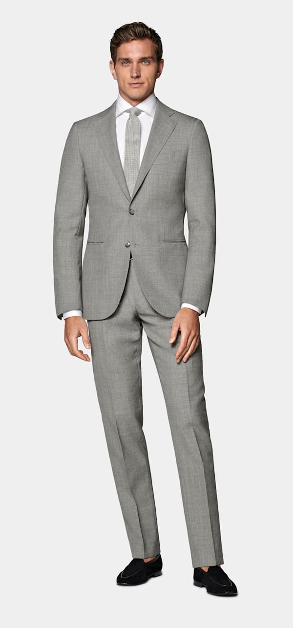 Light Grey Perennial Tailored Fit Lazio Suit