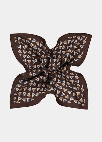 Brown Graphic Pocket Square