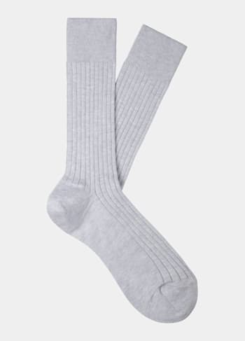 Light Grey Ribbed Regular Socks
