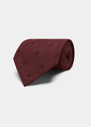 Cravate bordeaux motif graphique