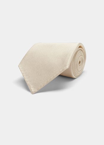 Corbata marrón claro de 7 pliegues