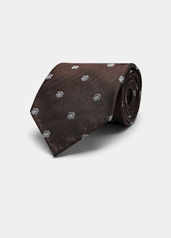 Brown Flower Tie