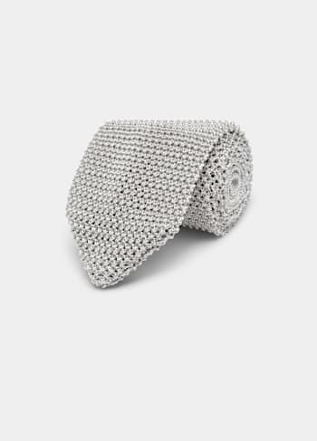 Light Grey Knitted Tie