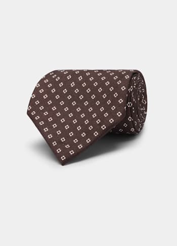 Brown Flower Tie