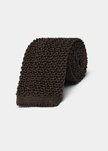 Brown Knitted Tie