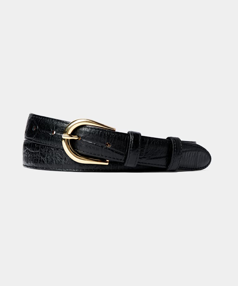 SUITSUPPLY Cuir de vache italien Ceinture noire