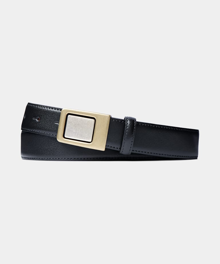 SUITSUPPLY Italian Cow Leather Black Belt