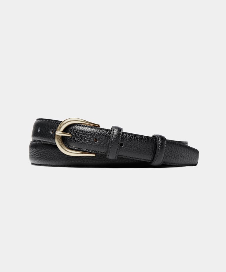 SUITSUPPLY Italian Cow Leather Black Belt