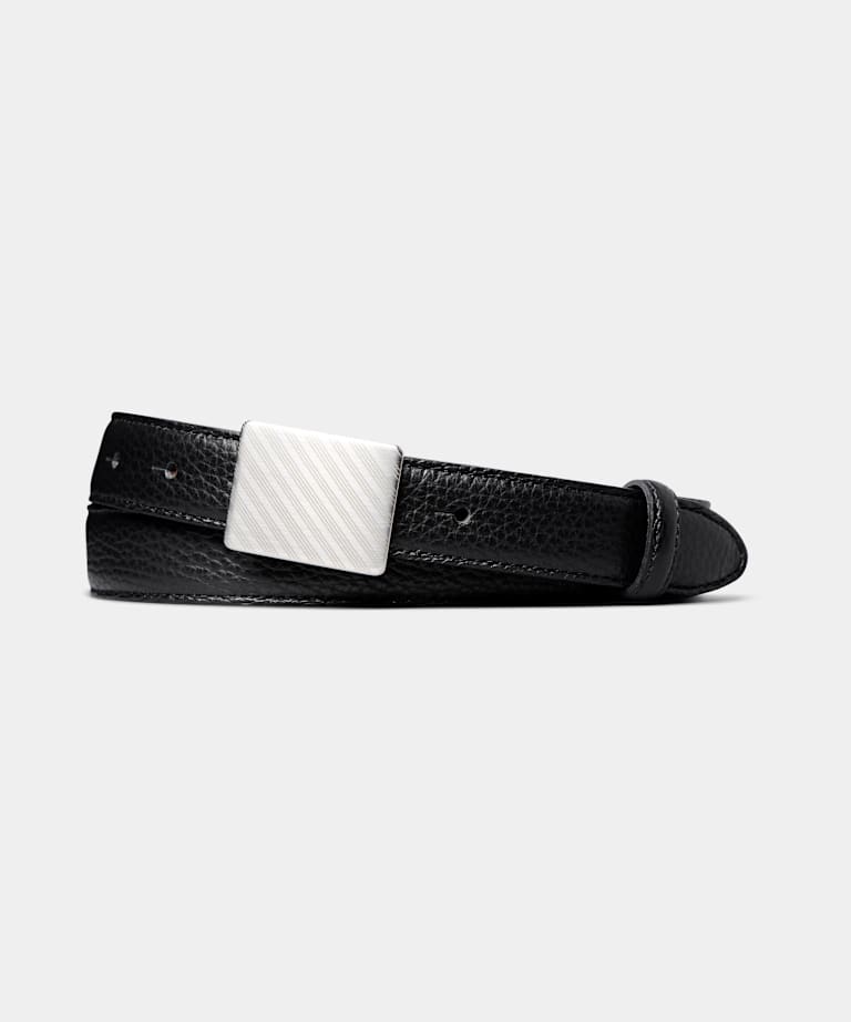SUITSUPPLY Italian Cow Leather Black Belt