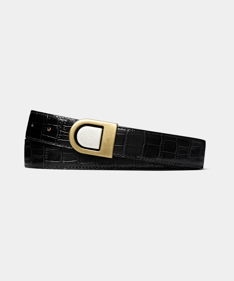 SUITSUPPLY Leather Black Belt