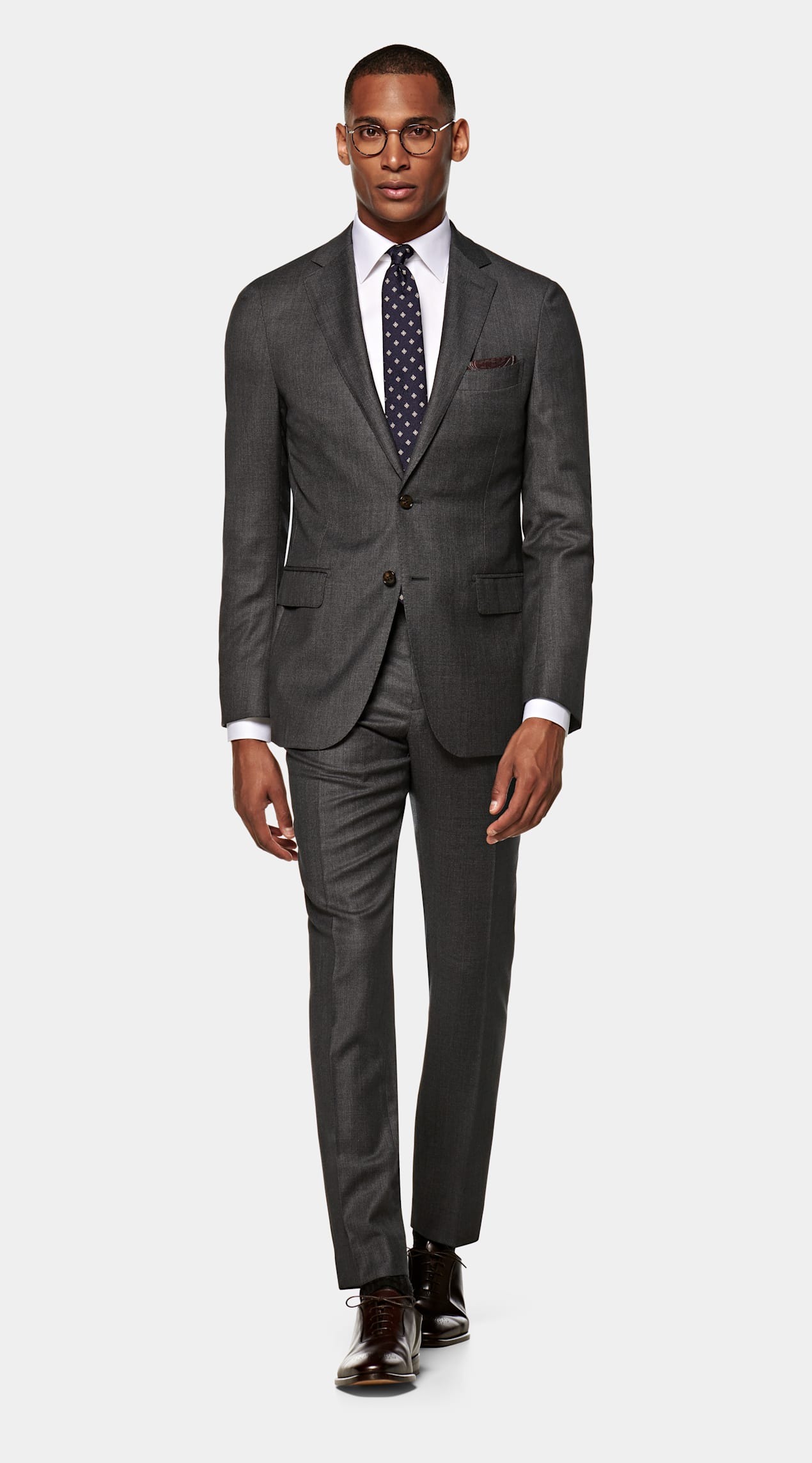 Dark brown shoes with dark grey suit | Styleforum