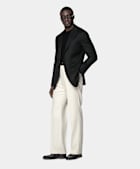 SUITSUPPLY Pure S120's Wool Flannel by Vitale Barberis Canonico, Italy Black Relaxed Fit Roma Suit Jacket