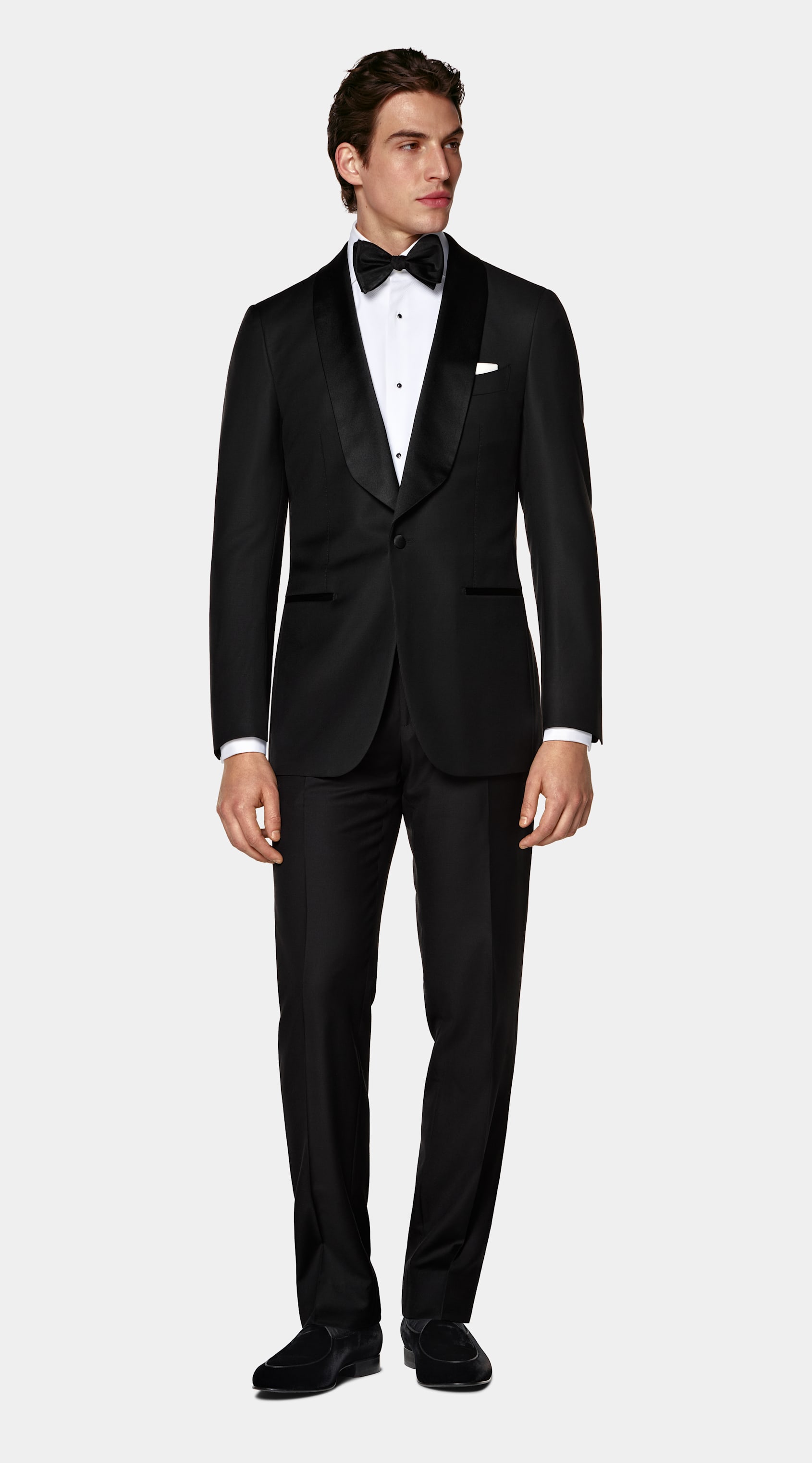 SUITSUPPLY All Season Pure S110's Wool by Vitale Barberis Canonico, Italy Black Tailored Fit Havana Tuxedo