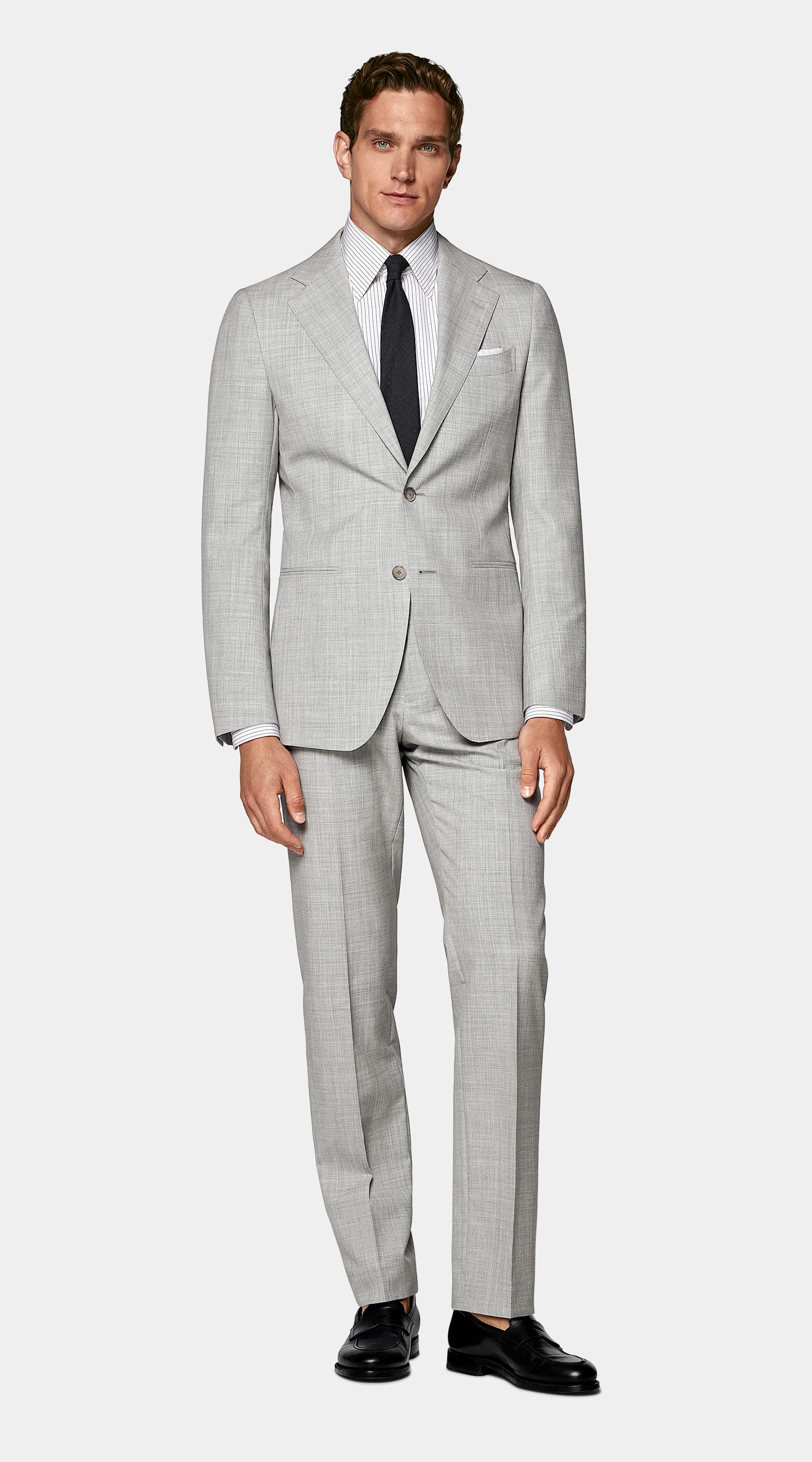 SUITSUPPLY All season Pure laine tropicale S120's par Vitale Barberis Canonico, Italie Costume Perennial Havana coupe Tailored gris clair