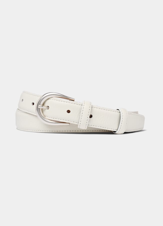 SUITSUPPLY Italian Cow Leather Off-White Belt