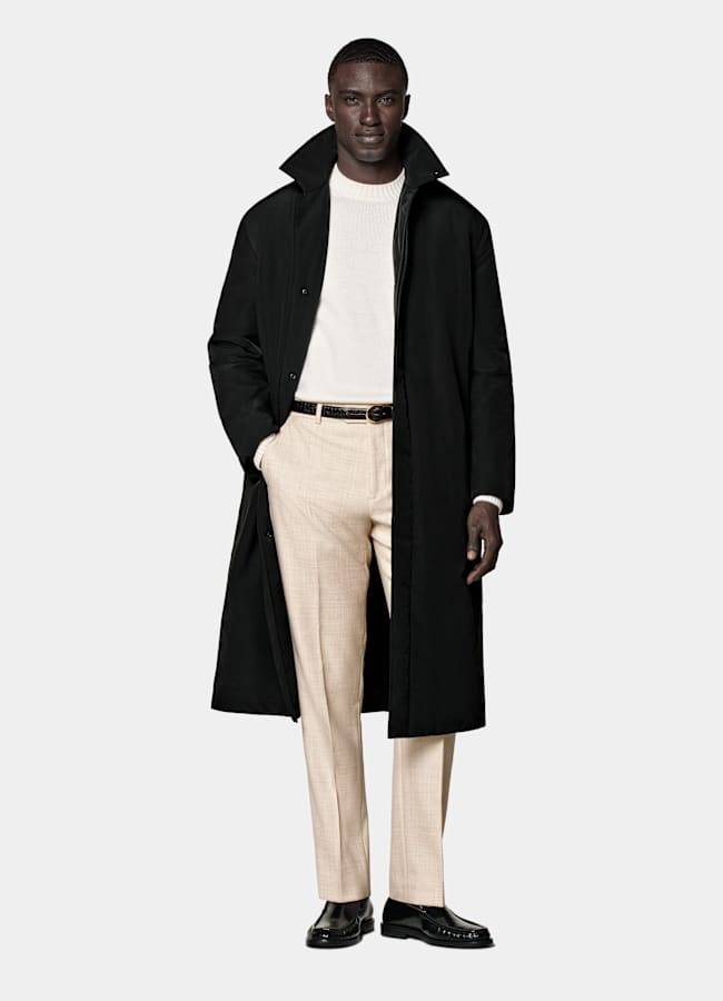 SUITSUPPLY Tessuto tecnico - Olmetex, Italia Cappotto nero imbottito