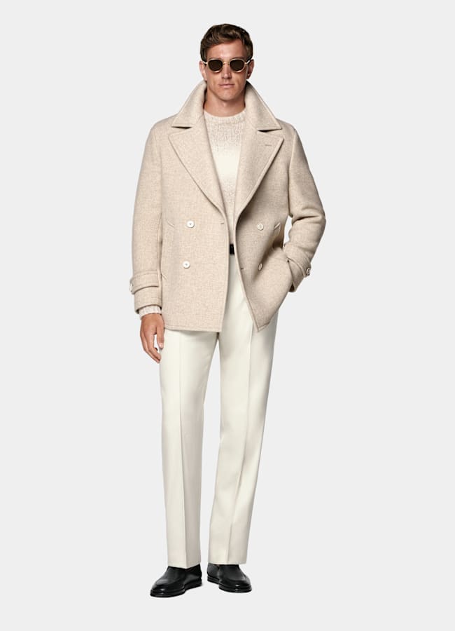 SUITSUPPLY Pure Wool Sand Peacoat