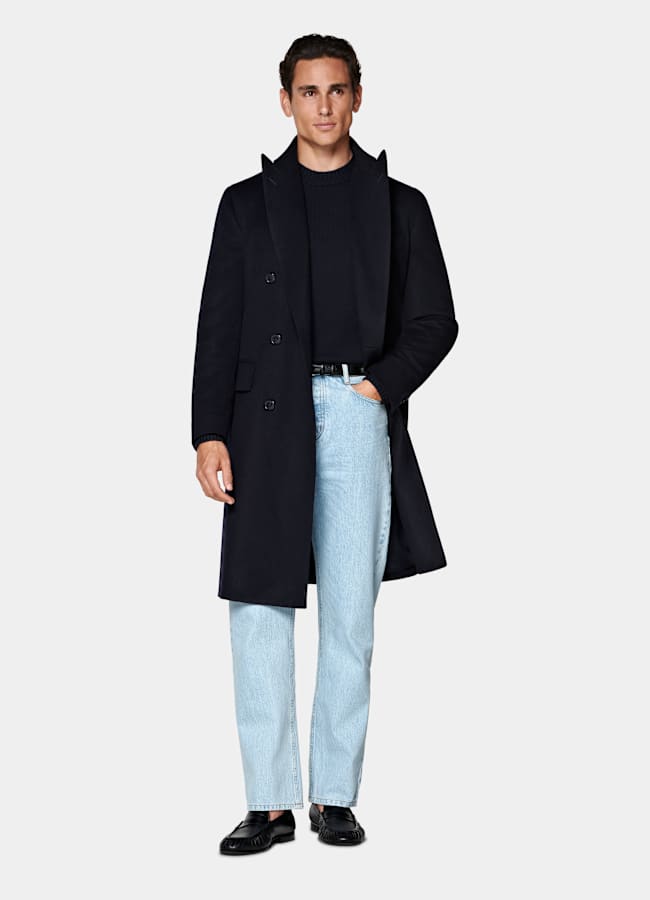 SUITSUPPLY Pure laine Manteau bleu marine