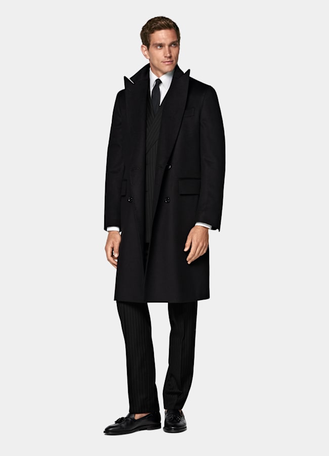 SUITSUPPLY Pure Wool Black Overcoat