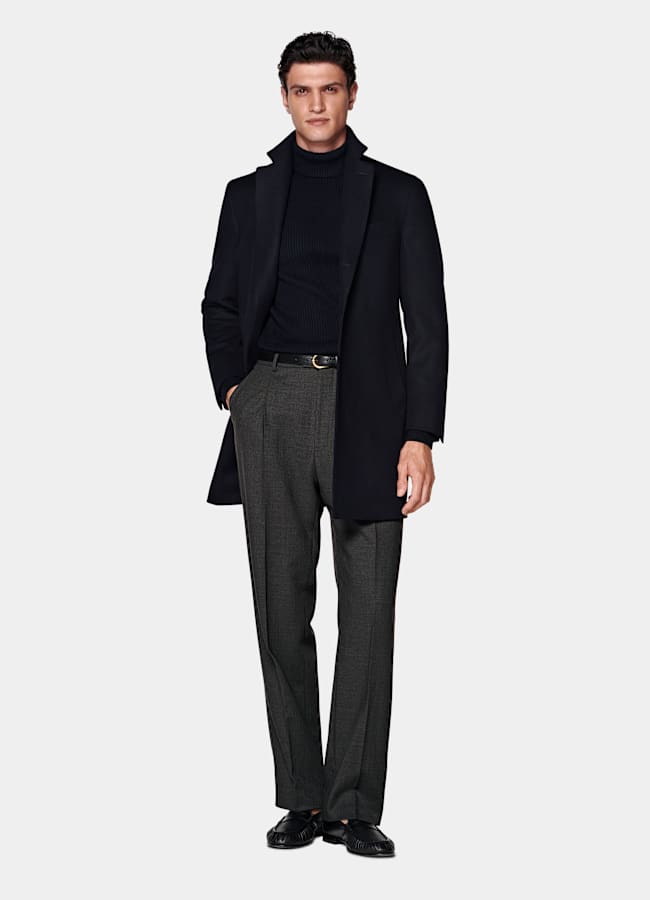 SUITSUPPLY Pure Wool Navy Overcoat