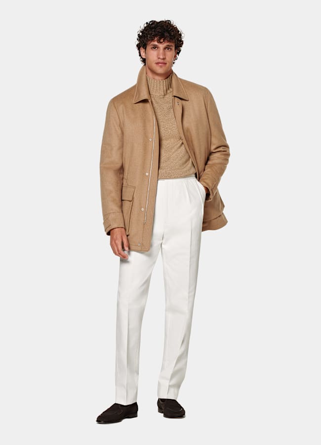 SUITSUPPLY Reines Kamelhaar von Rogna, Italien Daunen-Fieldjacket mittelbraun