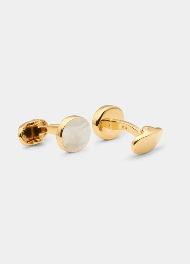 SUITSUPPLY Sterling Silver Gold Round Cufflinks