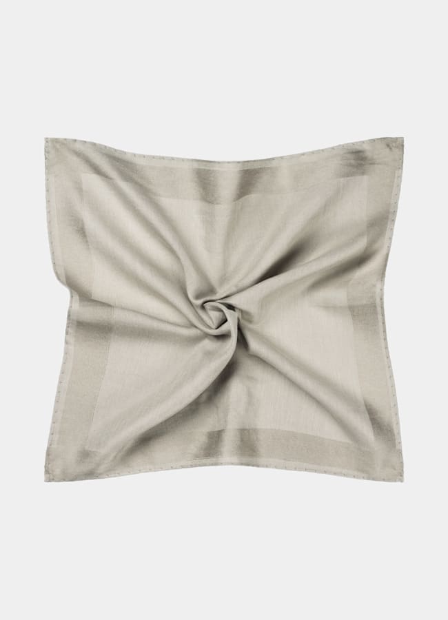 SUITSUPPLY Pure Silk by Magistri, Italy Grey Pocket Square