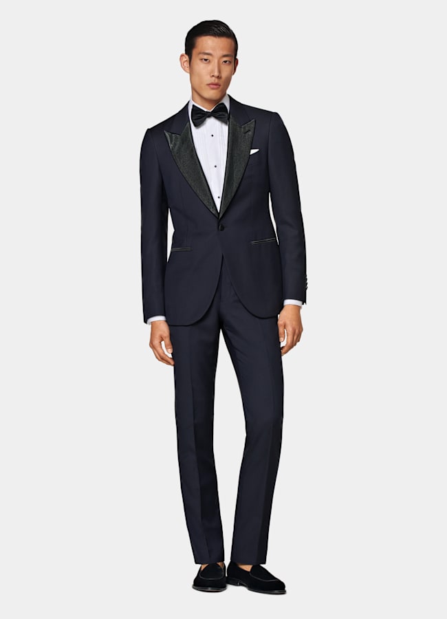 SUITSUPPLY All Season Pure S110's Wool by Vitale Barberis Canonico, Italy Navy Tailored Fit Lazio Dinner Jacket