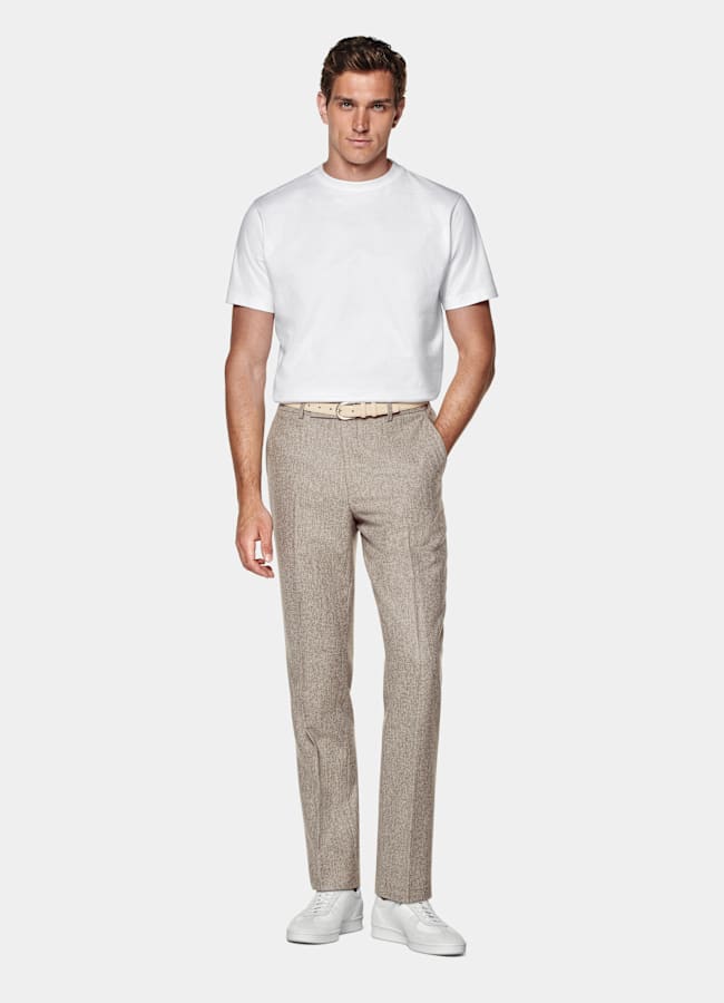 SUITSUPPLY Puro algodón Camiseta blanca cuello redondo