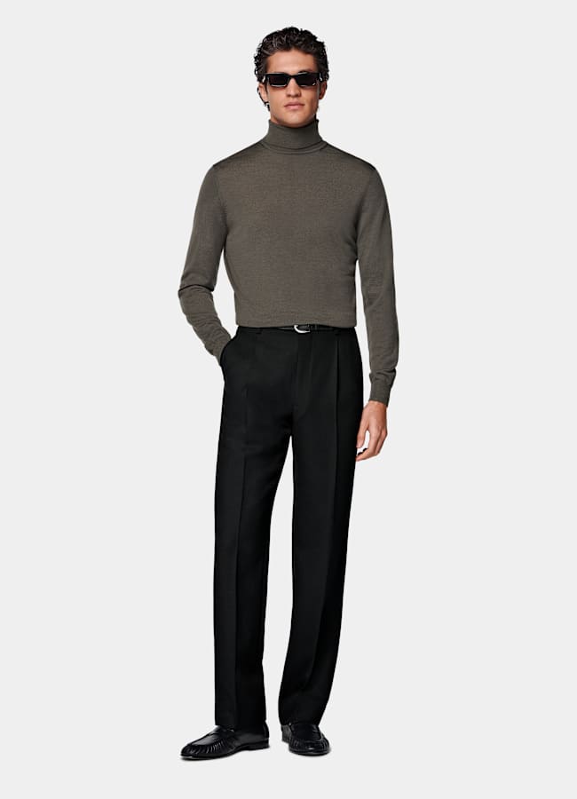 SUITSUPPLY Pure Wool Green Turtleneck