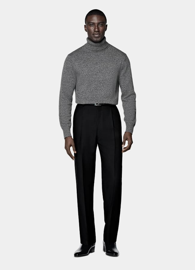 SUITSUPPLY Pure Cashmere Mid Grey Turtleneck
