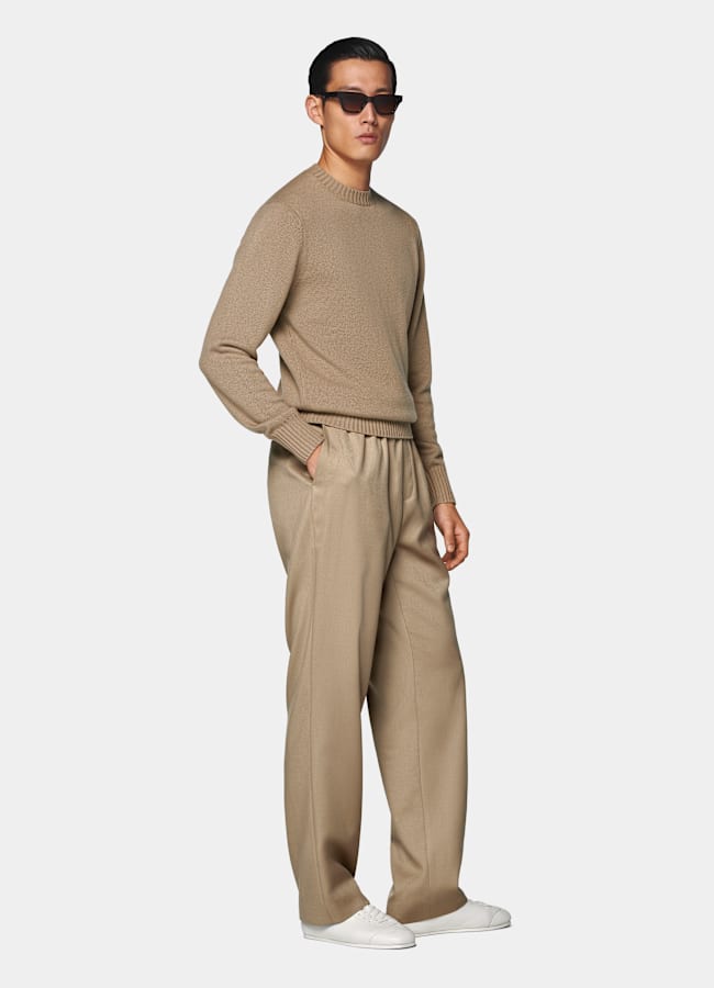 SUITSUPPLY Pure Cashmere Mid Brown Crewneck