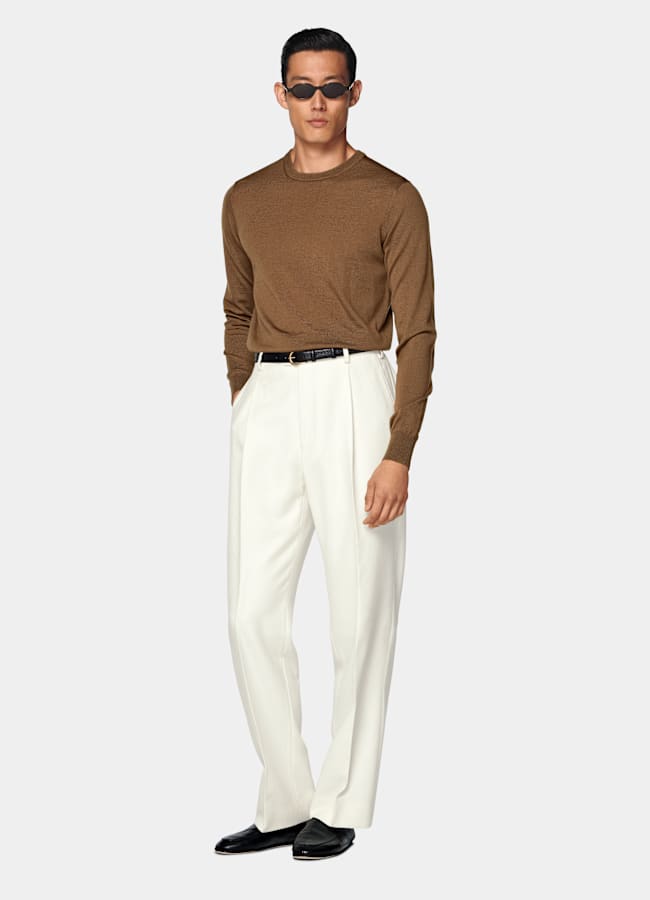 SUITSUPPLY Pure Wool Brown Crewneck