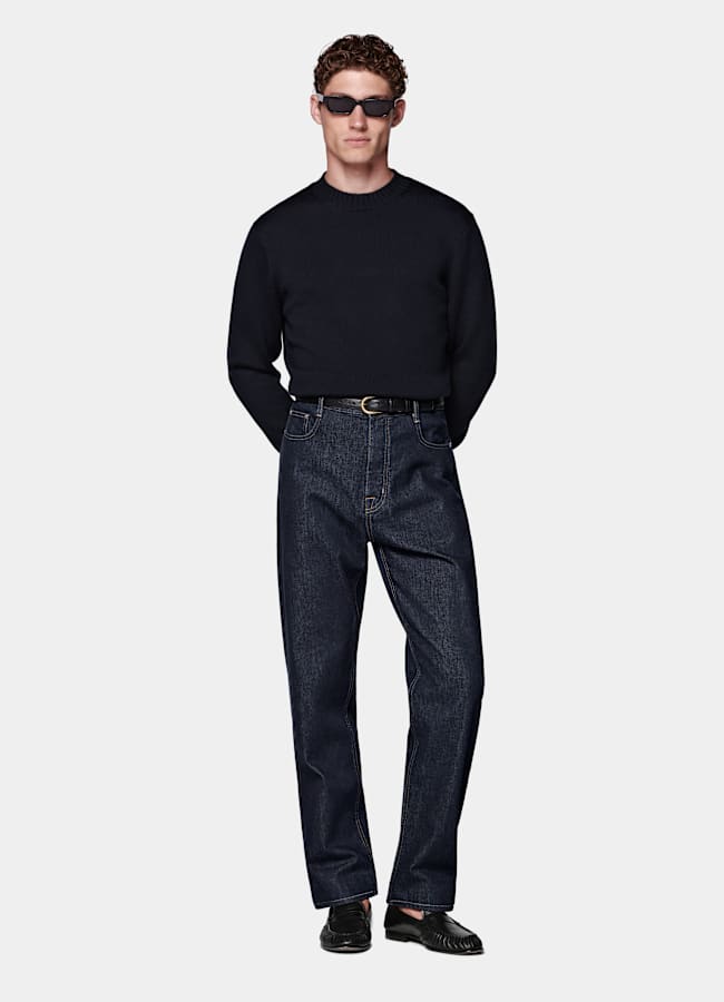 SUITSUPPLY Pure Wool Navy Crewneck