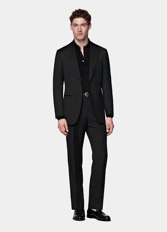 SUITSUPPLY All season Pure laine par Reda, Italie Costume Perennial Havana coupe Tailored noir