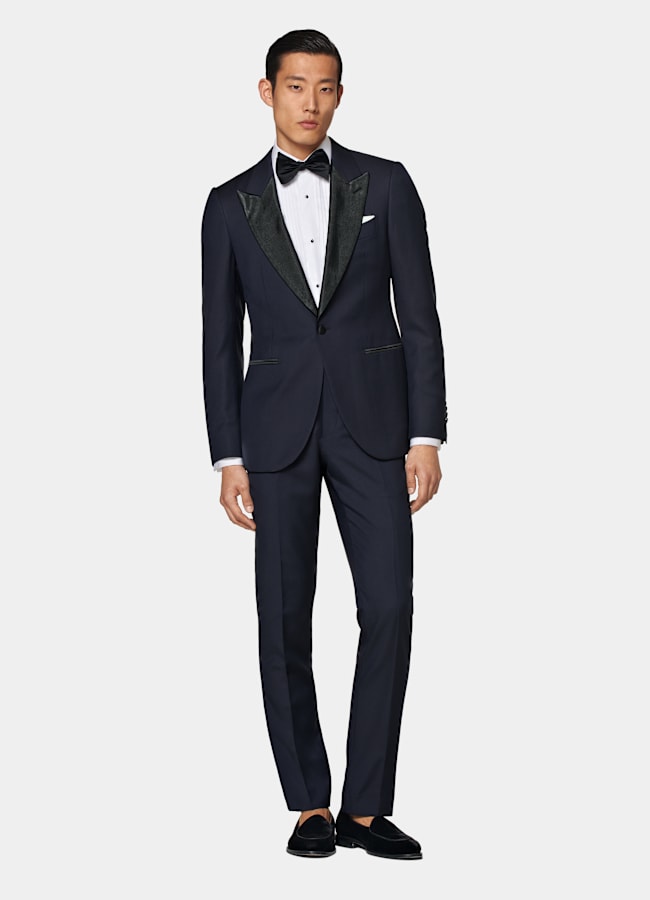 SUITSUPPLY All Season Pure S110's Wool by Vitale Barberis Canonico, Italy  Navy Tailored Fit Lazio Tuxedo