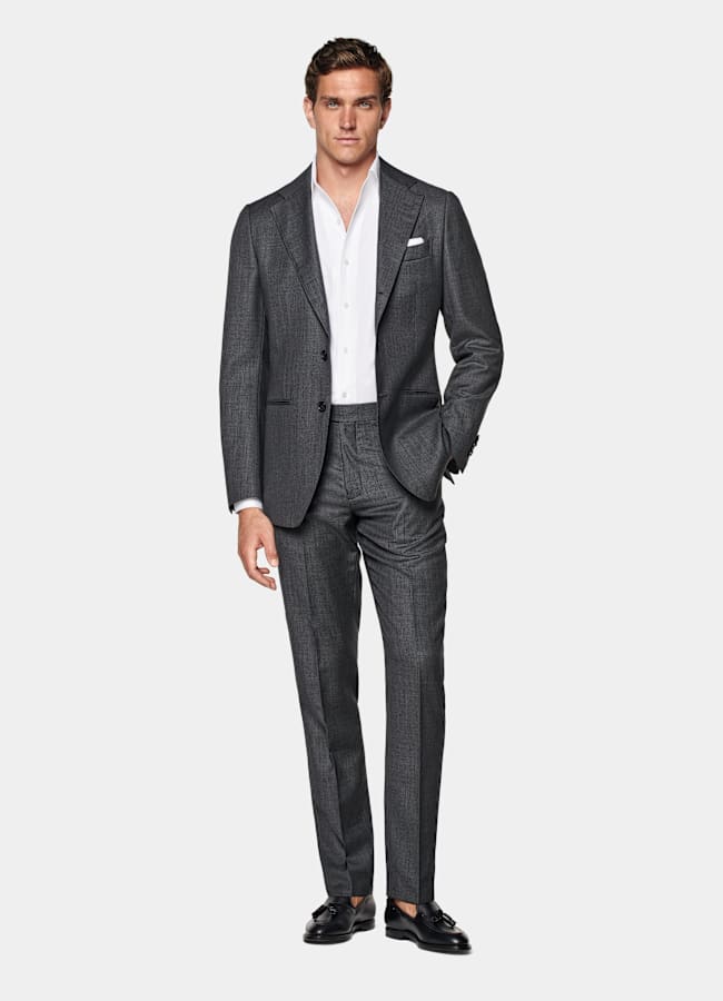 SUITSUPPLY All season Reine S130er Schurwolle von Reda, Italien  Havana Anzug dunkelgrau Tailored Fit