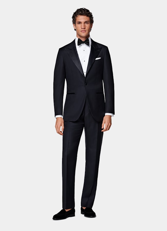 SUITSUPPLY All Season Pure S110's Wool by Vitale Barberis Canonico, Italy Navy Tailored Fit Havana Tuxedo