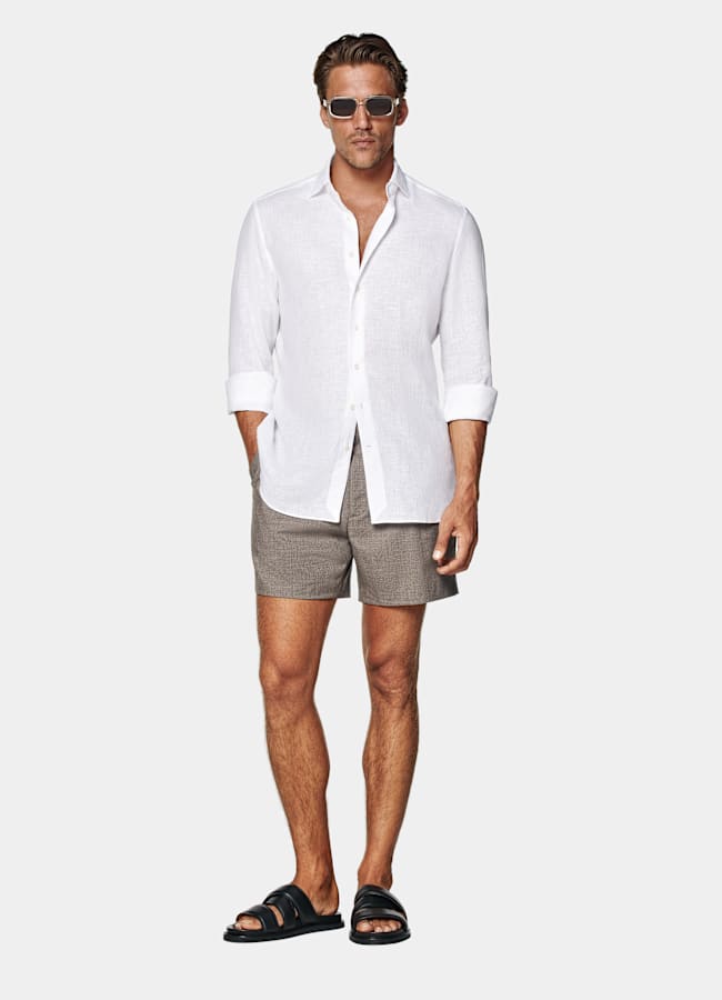 SUITSUPPLY Pur lin - Albini, Italie Chemise en lin blanc