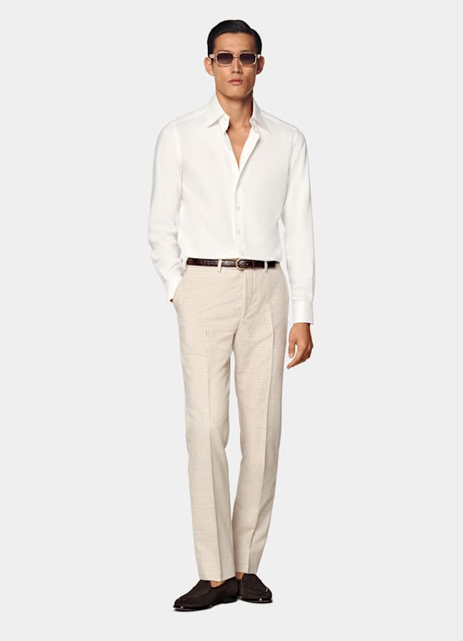 SUITSUPPLY Lyocell by Testa 1919 Srl, Italy Off-White Lyocell Shirt