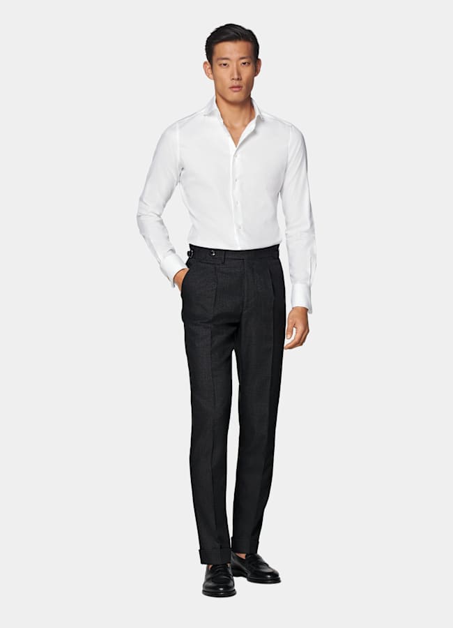 SUITSUPPLY Cotone egiziano - Albini, Italia Camicia bianca vestibilità slim doppio polsino