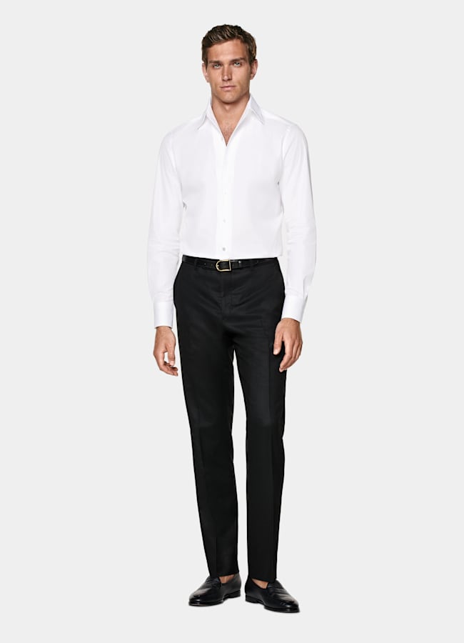 SUITSUPPLY Egyptian Cotton by Testa 1919 Srl, Italy White Classic Collar Shirt