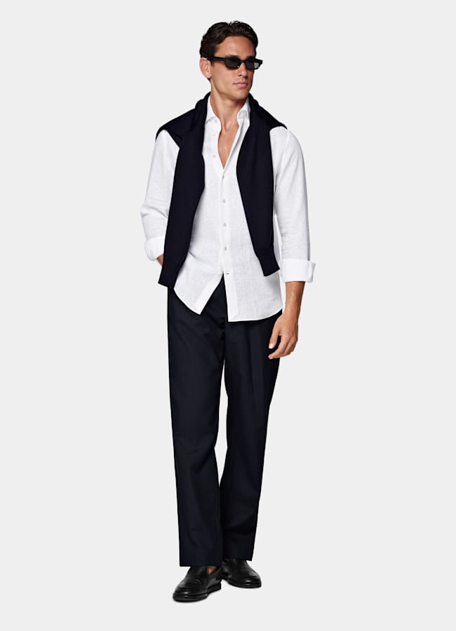 SUITSUPPLY Pure Linen by Albini, Italy White Linen Shirt