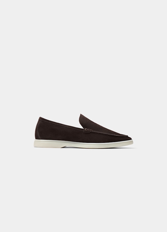 SUITSUPPLY Italian Calf Suede Dark Brown Slip-On