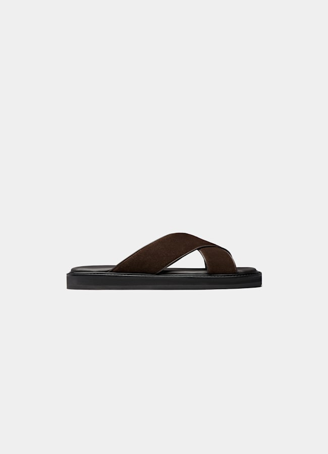 Dark Brown Slipper in Italian Calf Suede | SUITSUPPLY