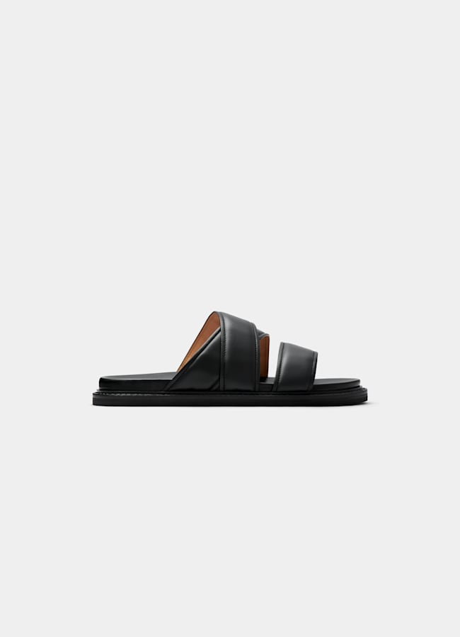 SUITSUPPLY Italian Calf Leather Black Slipper