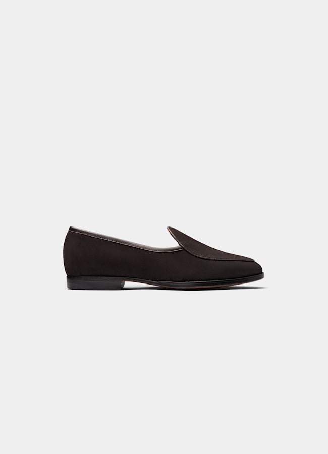 SUITSUPPLY Italian Grained Calf Leather Dark Brown Loafer